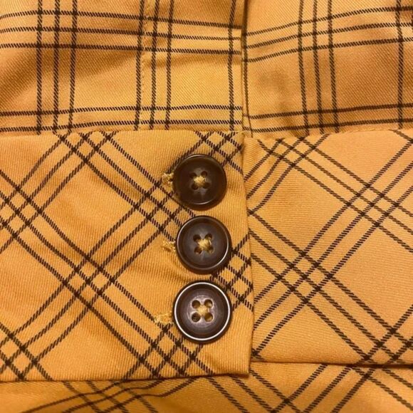 NWOT Wild Fable Yellow & Brown Plaid Flare Pants - Picture 3 of 4